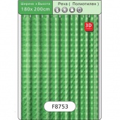 F8753 Шторка для ванной 180*200 Peva 3D зеленые полосы Frap
