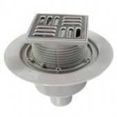 Трап с сухим сифоном ф 50 прямой(15 х15 реш. нерж)  "Millennium"