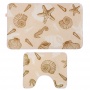 462-717 Набор ковриков для ванной и туалета "Морской песок", флис, 80x50см + 50x40см
