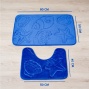 Набор ковриков для ванны и туалета «Ракушки», объёмные, 2 шт: 40х50, 50х80 см, цвет голубой